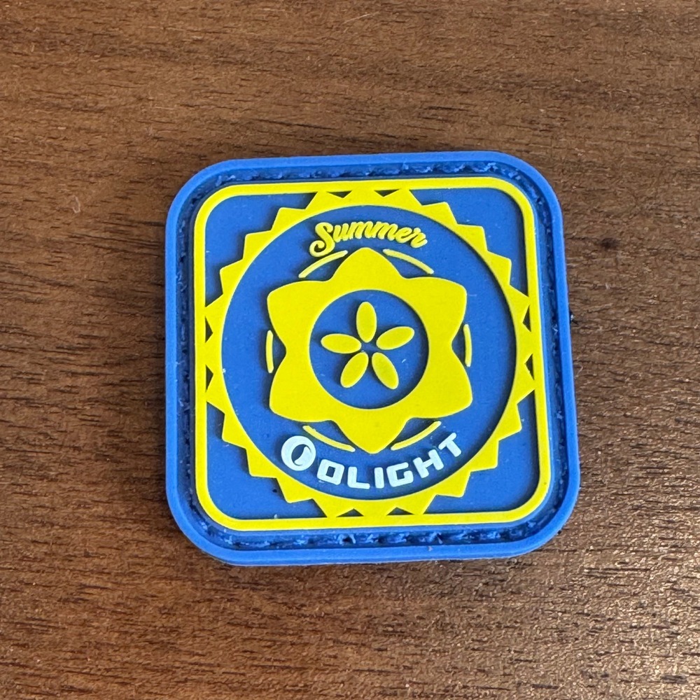 Olight Summer Morale Patch Blue Yellow PVC Hook and Loop EDC Accessory 1.5 Inch